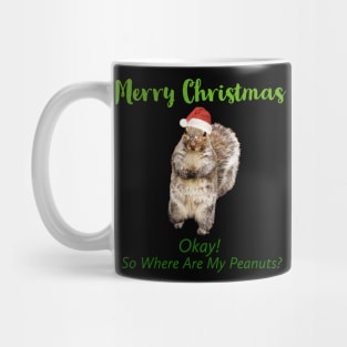 Squirrel With Santa Hat T-shirt Mug